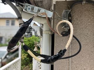 茨城県守谷市　家庭用引き込み線補修工事